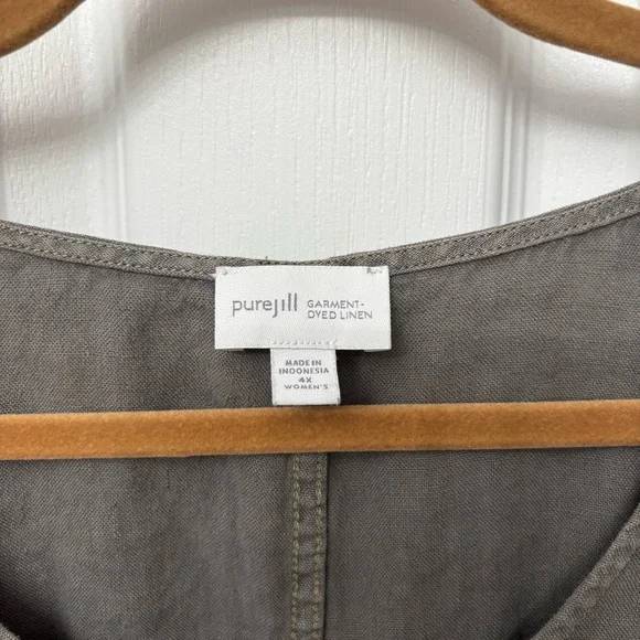 Gray Linen Shift Dress | Pure Jill 4X - Picture 6 of 11